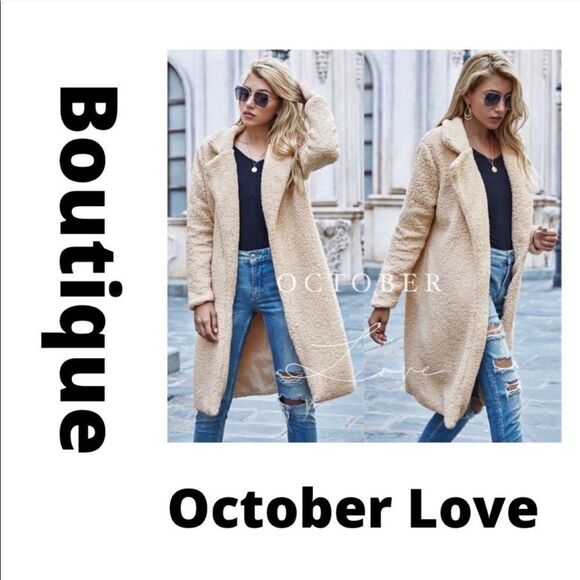 NWT Beautiful Faux Shearling Teddy Coat - Picture 2 of 9